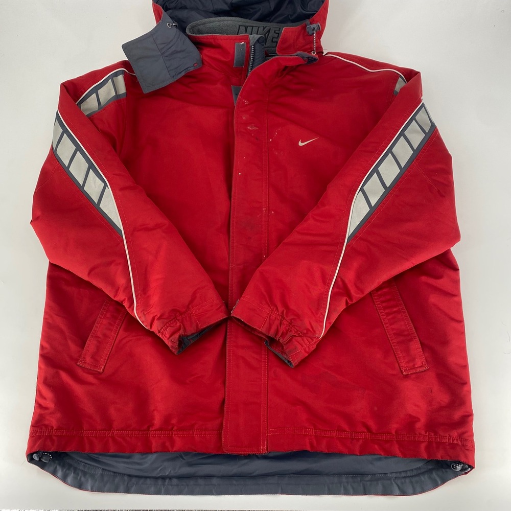 Nike Men's‎ Red Hooded Winter Jacket Size Large VTG Rare